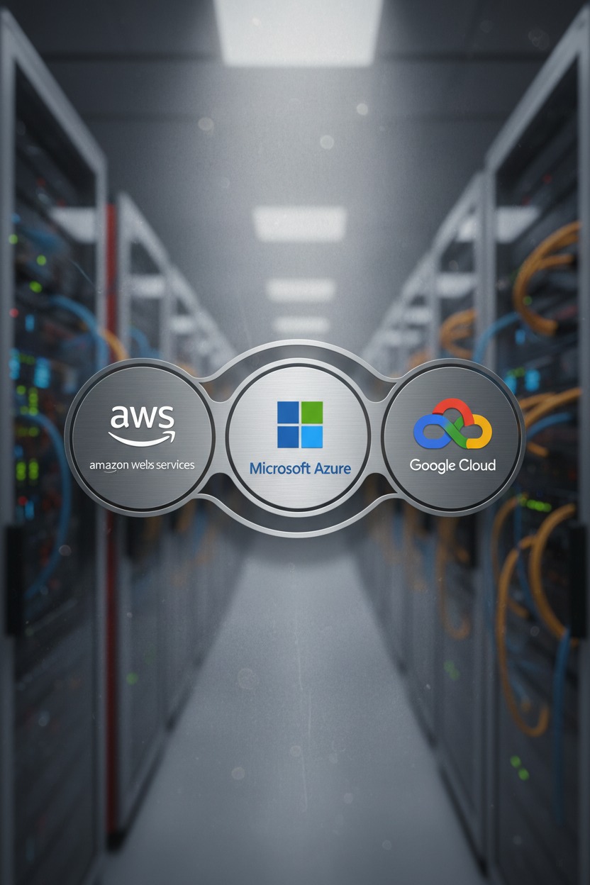 gere imagem aws azure google cloud profissional com logos oficiais deles que fica certo sem cortar igual as outras